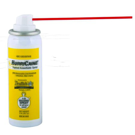 Hurricaine Oral Pain Relief HurriCaine® 20% Strength Benzocaine Oral Spray 2 oz. Wild Cherry by Beutlich Inc.  ID 0283-0679-02
